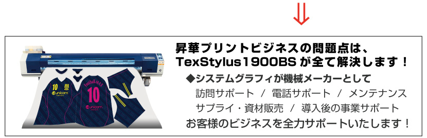 大判昇華転写プリンターTexStylus1900BSでビジネススタート
