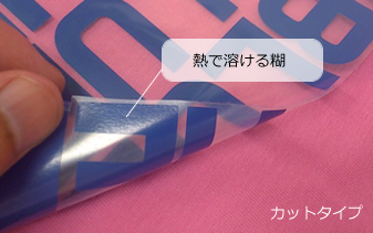 アイロンプリントシート(熱転写ラバー)は、熱で溶ける糊が対象物との接触面にあり、アイロンや、専用プレス機などを使って、貼り付けることが出来ます。 加工には熱と圧力が必要となります。