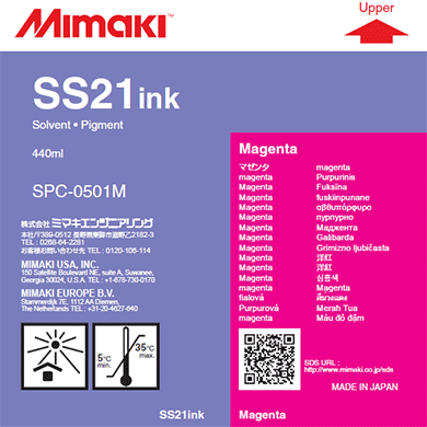 Mimaki純正　ソルベントSS21インク マゼンダ440cc（SPC-0501M）